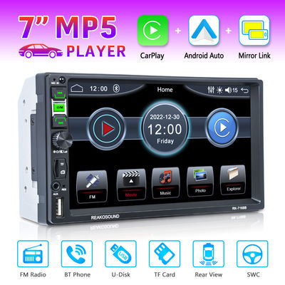 FM Radio 7.0 Inch Widescreen Tft Mp5 Player FCC TF Card Carplay Stereo Double Din
