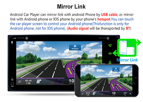 Black Toyota Android Car Stereo Durable Universal Toyota Dvd Gps Car Radio