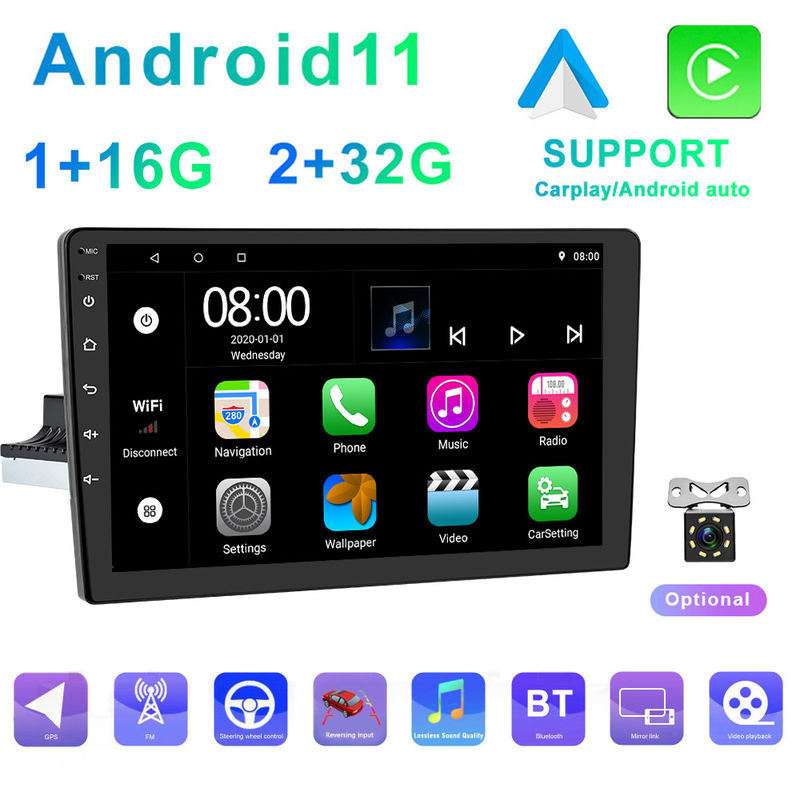 Multimedia Single Din Android Play 1024x600 2.5D IPS 10 Inch Single Din Radio