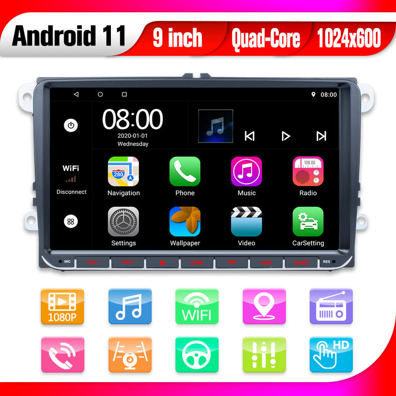 Android 11 VW Android Car Stereo Car Radio Player GPS USB No DVD 2 Din 9 Inch IPS