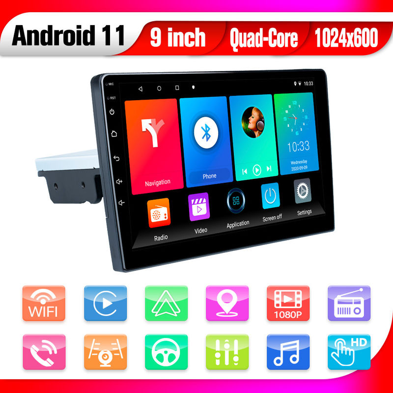 ROHS Single Din Android Auto Universal Single Din 9 Inch Touch Screen GPS Car Audio