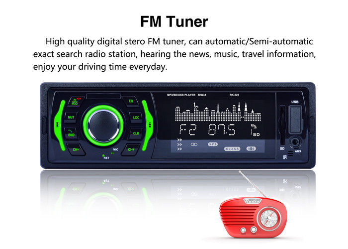 DC 12V Bt Car Stereo Car Audio Player With Bluetooth 24 Hours Digital Clock