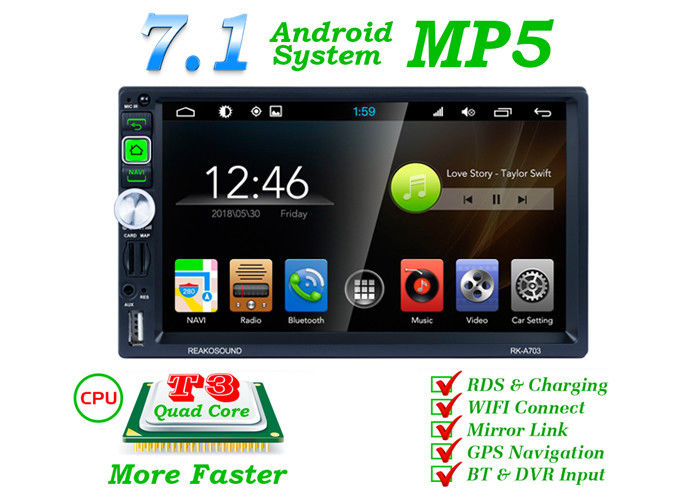 Black 2 Din Mp5 Player Car Stereo Android 5.1 Gps Bluetooth Car Stereo FCC