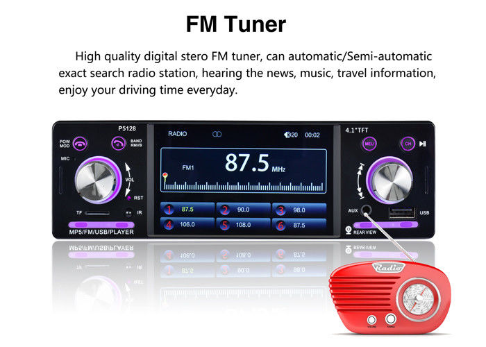 Mute 4 Inch Touch Screen Car Stereo Full IR Control Single Din Touch Screen Radio