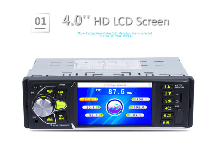 FCC 4 Inch Touch Screen Radio Black Radio Bluetooth Single Din Car Stereo