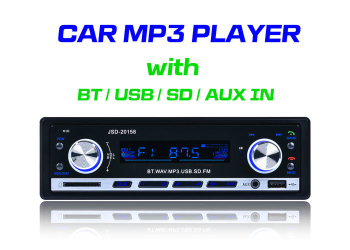 2 Knob Car Audio Bt  Bluetooth Car Radio Electronic Tuning FM With Clock Function